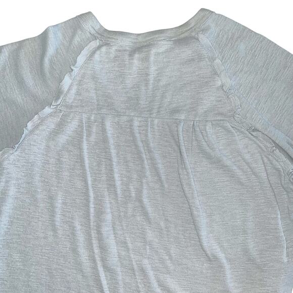 Pilcro Anthropologie Ruffled Raglan Thermal Top Cool Grey Oversized XL - Picture 8 of 14